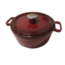 Litinový hrnec 4 l červený průměr 24 cm